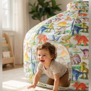 Dinosaur Adventure Play Tent for Kids Works with 20inch Box Fan